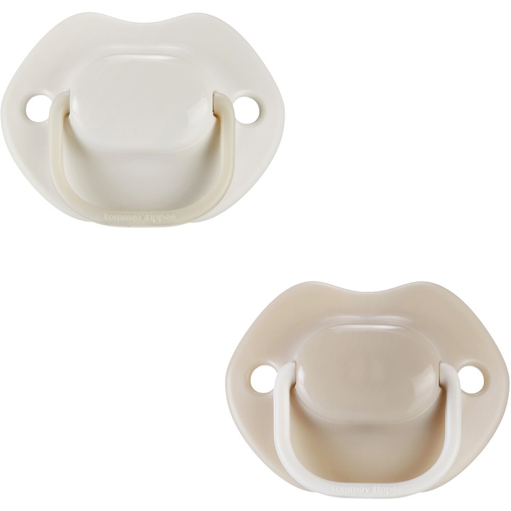 Залъгалка Tommee Tippee Moda, Ортодонтска, 0-6 месеца, Бежов, 2 броя
