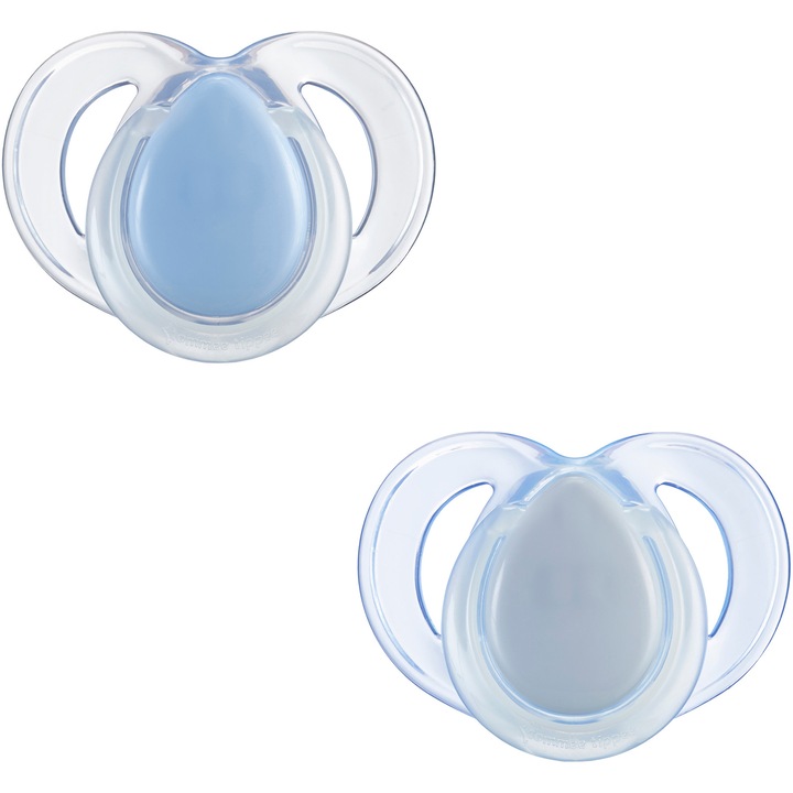 Suzeta ortodontica de noapte Tommee Tippee, 6-18 luni, Albastru 2 buc