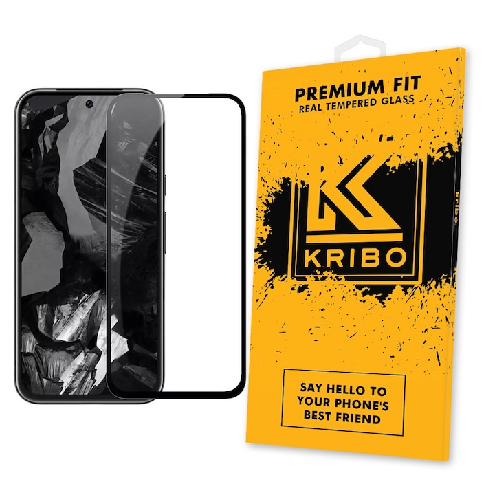 Folie sticla securizata pentru Google Pixel 8A, Deblocare Prin Amprenta, Kribo Premium Fit, Transparenta HD, Protectie Ecran Premium, Full Cover, Full Glue
