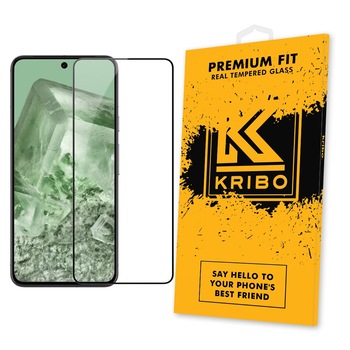 Folie sticla securizata pentru Google Pixel 8 Pro, Deblocare Prin Amprenta, Kribo Premium Fit, Transparenta HD, Protectie Ecran Premium, Full Cover, Full Glue