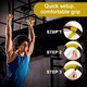 Set 2 inele gimnastica si accesorii, Puepoul, cu chingi, pentru profesionisti, calistenica, crossfit sau antrenament de fitness, PP, sarcina maxima 500 kg, diametru 17.5 cm, Negru
