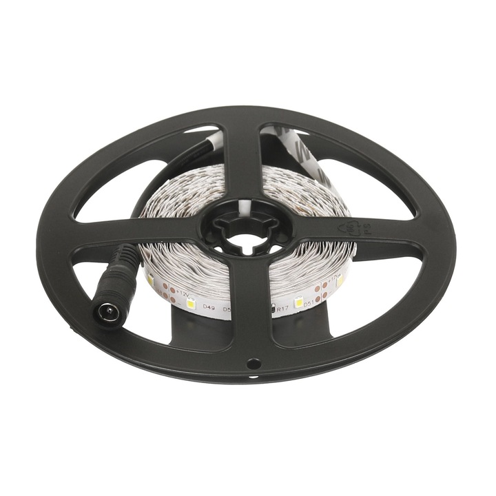 Banda LED, 520 lm/ml, L 5 m, IP20, 4.8 W/m, lumina rece, 60 leduri