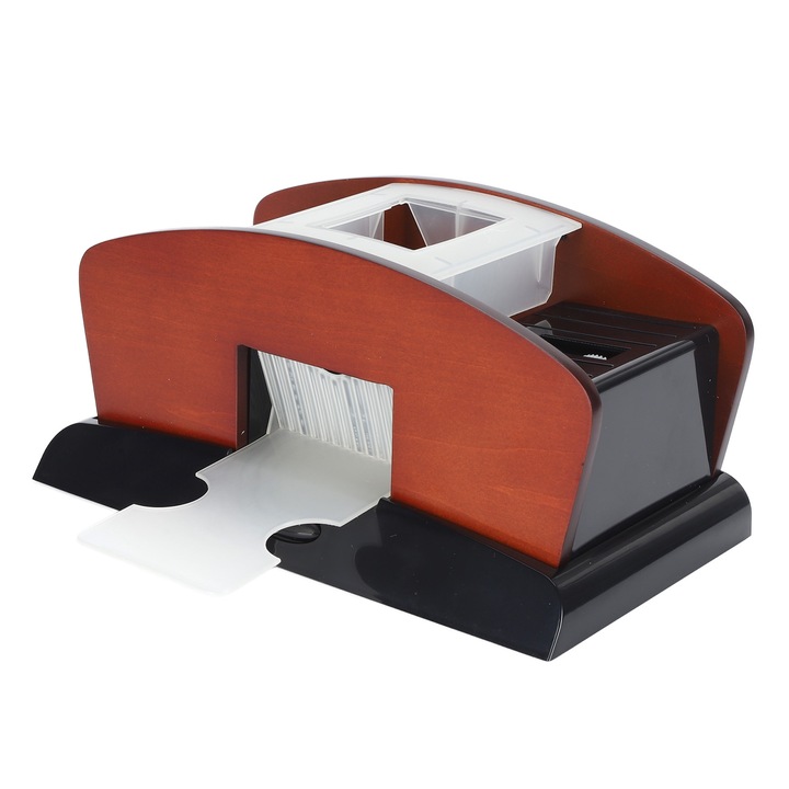 Elektromos kártyakeverő gép, longziming, hordozható kialakítás, alacsony zajszint, családi összejövetelekre