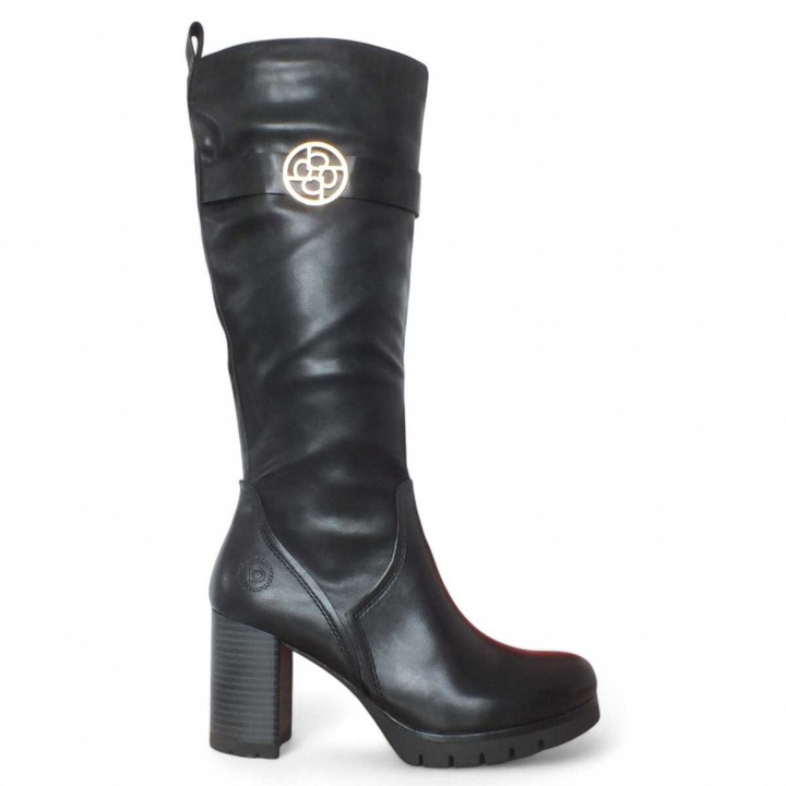 Cizme pentru femei Bugatti cu caramb si toc inalt inchidere cu fermoar talpa si toc gros croiala clasica C0