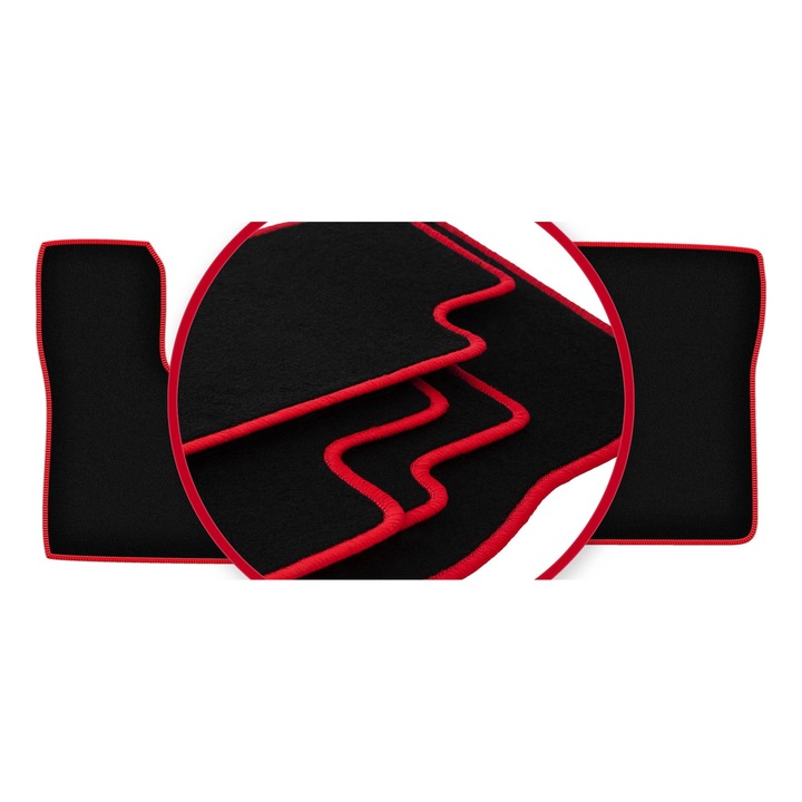 Set covorase auto, 2 bucati, presuri auto, pentru: MAN TGX (2017-) camion negru cu cusaturi rosii, Wielganizator