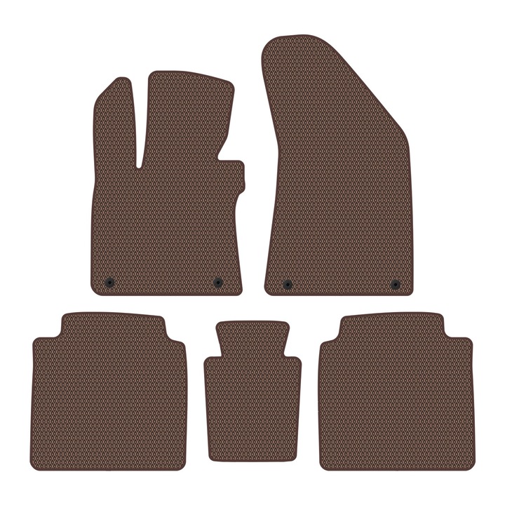 Set Covorase Auto dedicate (MG HS 2025) all seasons perfect compatibile, 5 piese, Maro