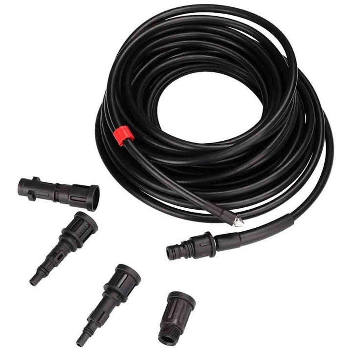 Set furtun de curatare a tevilor, Furtun curatare conducte de canalizare, Axroad Mall, Lungime 15 m, Compatibil cu AR, Black&Decker, Lavor, Stihl, Nilfisk, Negru