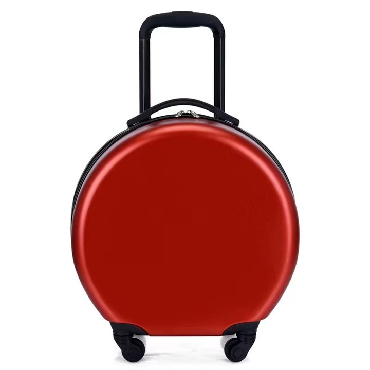 Troler calatorie pentru copii, rotund, model Easy Trip, 38x20x38 cm, roti 360, culoare rosu ABYZ™
