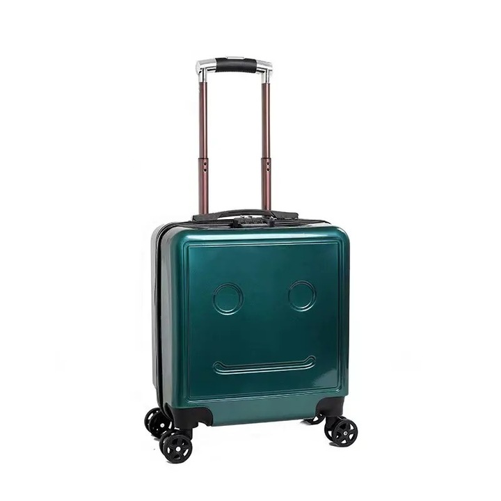 Troler calatorie pentru copii, personalizabil, model Easy Trip, 48x38x24 cm, roti 360, culoare verde ABYZ™