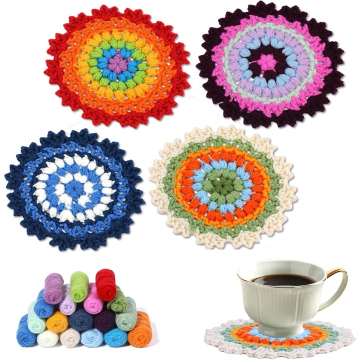 Kit de Crosetat pentru Incepatori, Special MR, cu Instructiuni Video, Multicolor, 30x45cm