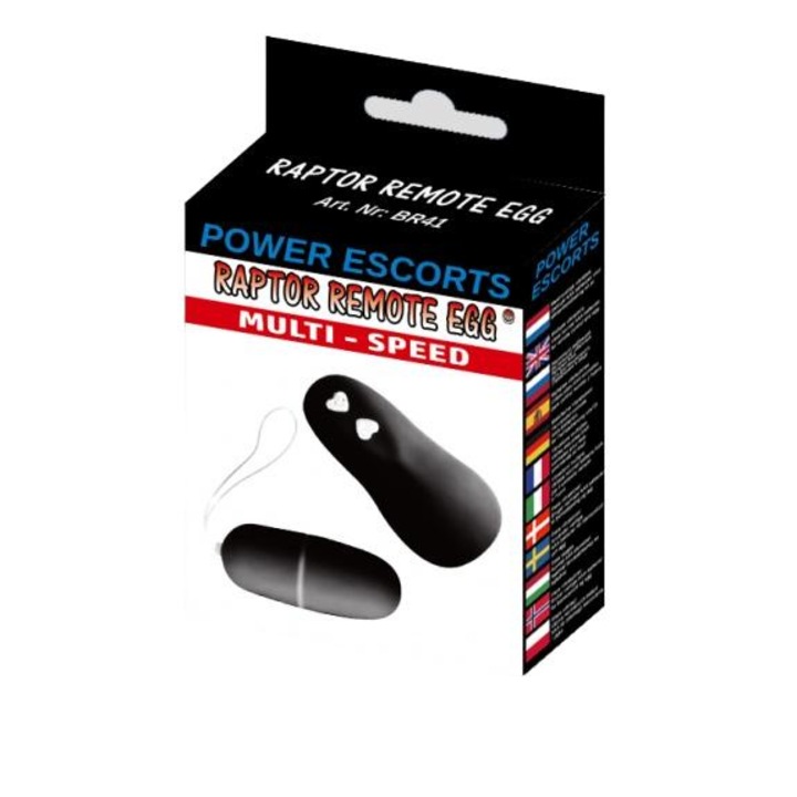 Power Escorts vibrátor, orvosi szilikon, fekete