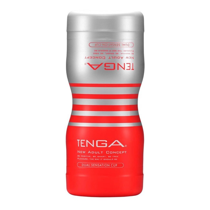 Мастурбатор, Tenga Dual Sensation Cup, симулация на вагина и анален, 15 см, материал TPE