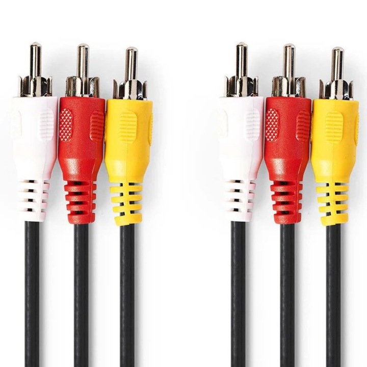 Cablu video Audio SkyTechs® 3 x stecher RCA tata- 3 x stecher RCA tata