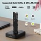 Adaptor M.2 Nvme Sata Ssd Pocket USB-C 3.1 Drive, Puepoul, Viteza 10gbps, Enclosure portabila, Dimensiune pentru 2280 2260 2242 2230, Compatibil cu M.2 (M Key, B+M Key) NVMe & SATA NGFF SSD Dock, Plug and play, Negru