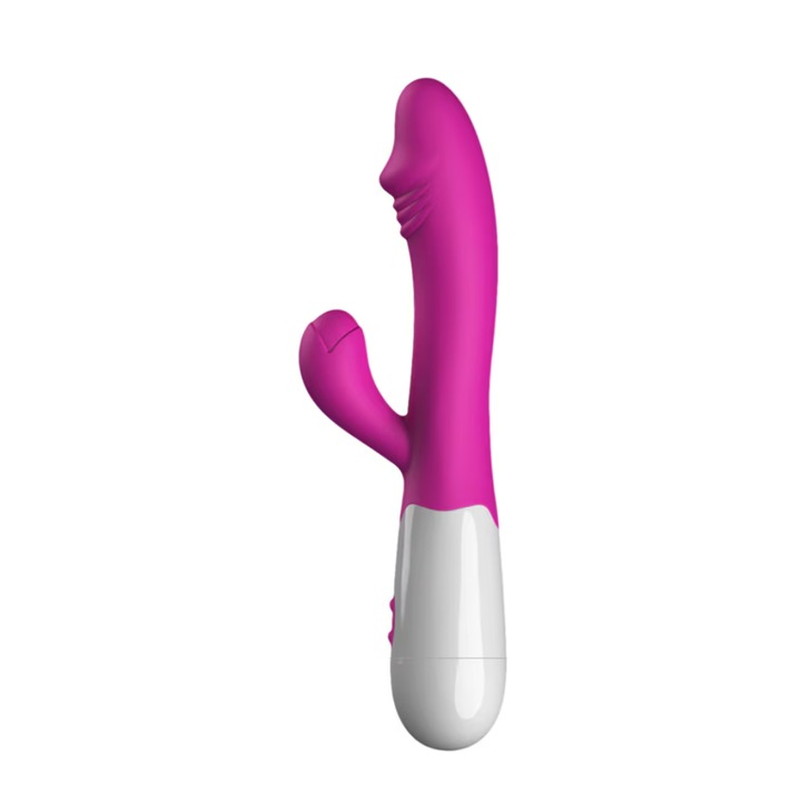 Vibrator premium, VeliumCraft, Pentru Femei, 30 Moduri vibrare, cu incalzire, Rezistent la Apa, Mov, Din Silicon, Erotica, 23 cm total, incarcare usb
