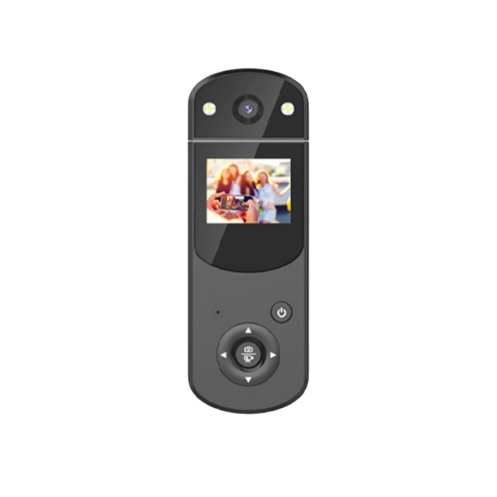 Спортна камера, 16M пиксела, 1080P, 1,5” LCD, Microsd/TF, поддържа до 32G карта, въртящ се обектив, електронна антивибрация, компактна и преносима, черна