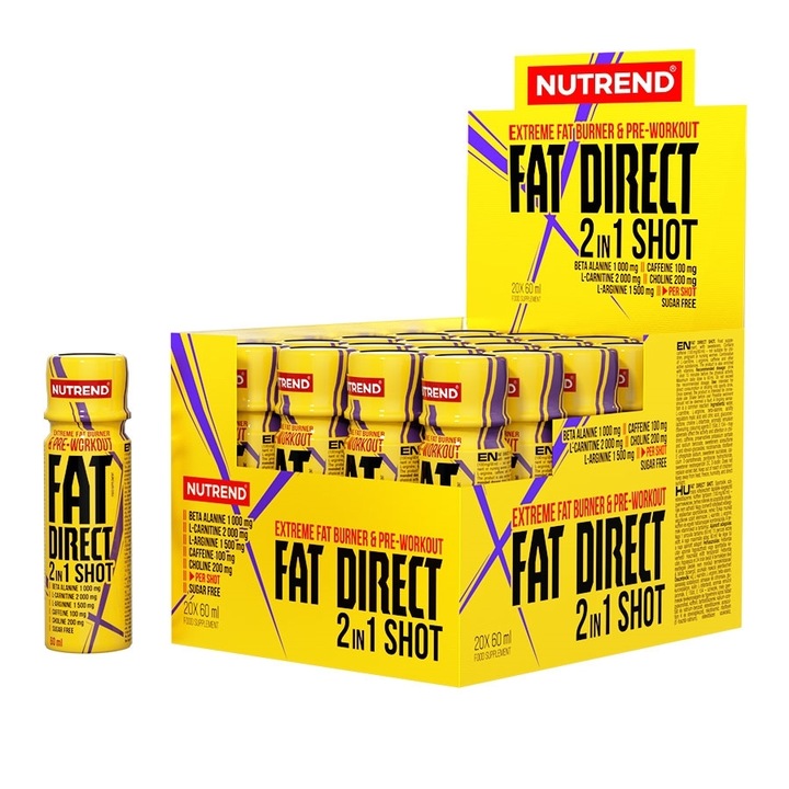 Supliment alimentar pentru slabire, Fat Direct Shot, 20 shoturi x 60ml, Nutrend