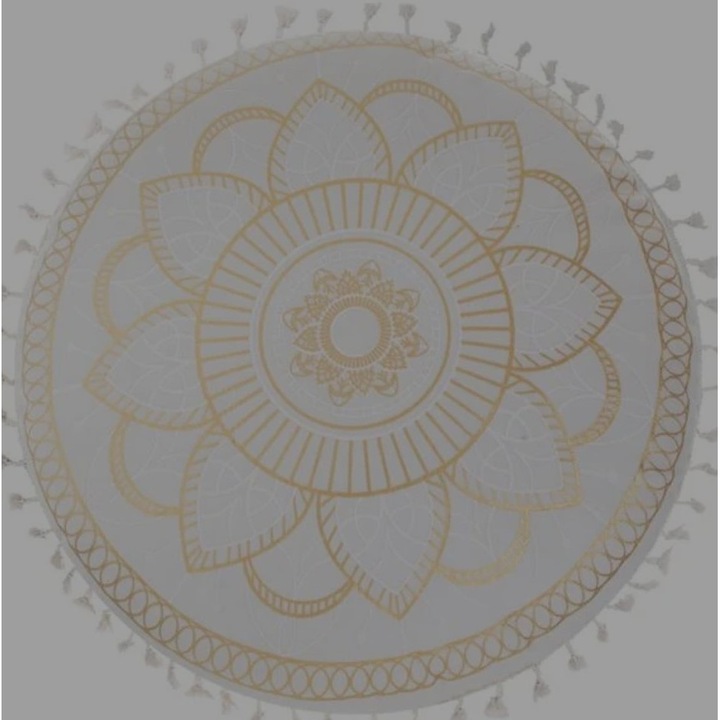 Мандала кръгла декоративна възглавница с пискюли за диван Ø40см