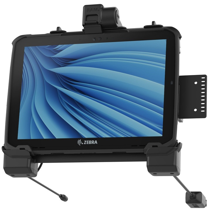 Ram Mounts dokkolóállomás, Zebra ET8x táblagéphez, Dual Power, kettős USB, fekete