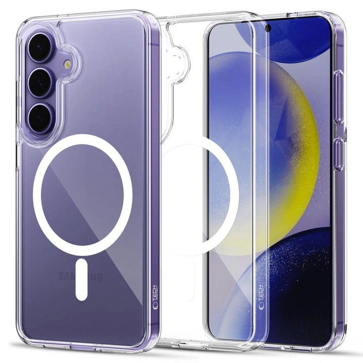 Telefontok, Tech-Protect, TPU / Polikarbonát, MagSafe, Samsung Galaxy S25+ Plus-hoz, Átlátszó