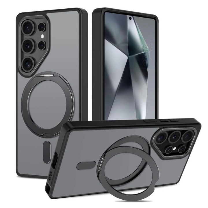 Carcasa pentru Samsung Galaxy S25 Ultra, Tech-Protect, Policarbonat, Magsafe, suport 360°, negru
