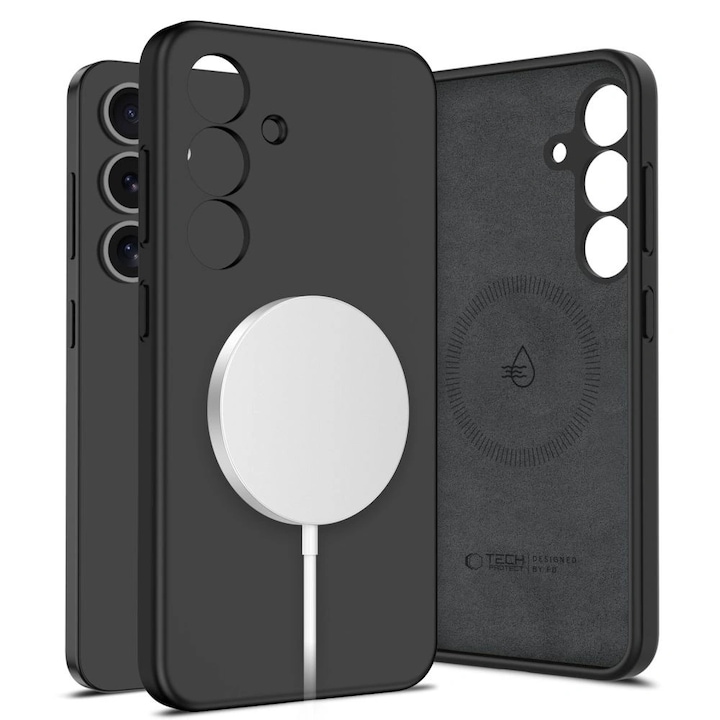 Husa telefon, Tech-Protect Magsafe, negru, silicon, pentru Samsung Galaxy S25