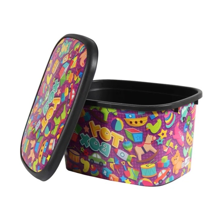 Nyland® tárolódoboz műanyag fedéllel díszítve, 20 L, 47 x 37 x 27 cm
