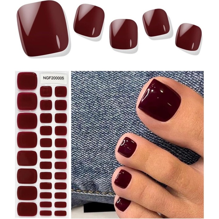 Set 32 Stickere Unghii Gel, Kalolary, 12 Dimensiuni, Non-toxic, Fara Lampa UV/LED