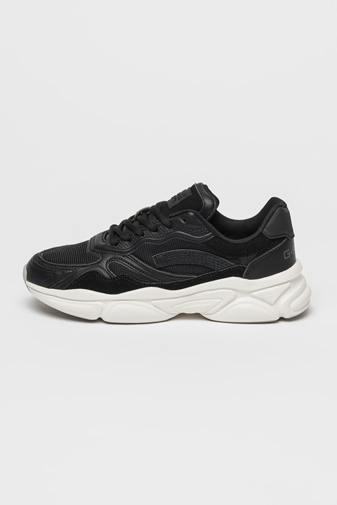 G-STAR, Belle sneaker nyersbőr részletekkel, Koptatott fekete