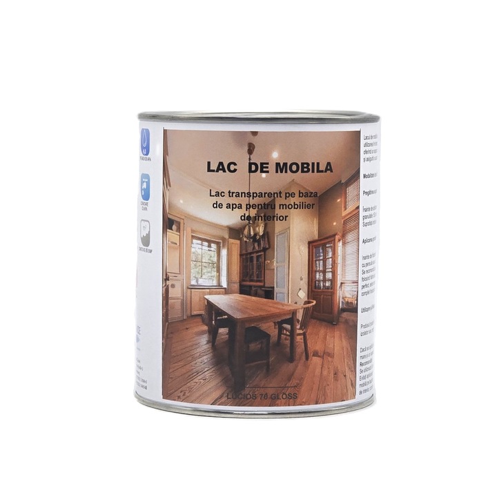 Lac de Mobila transparent pe baza de apa lucios 1 kg