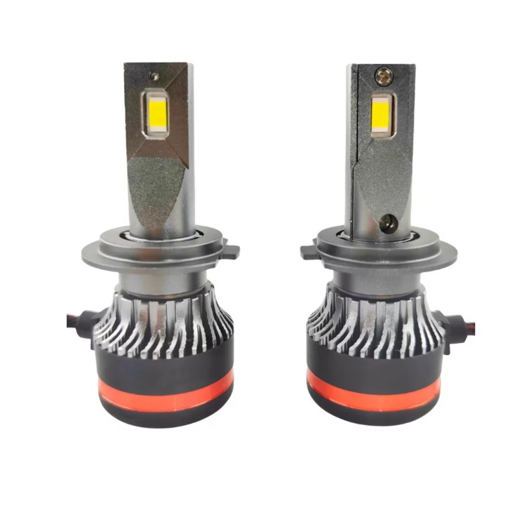 Set 2 becuri auto INELAG LED H7, 12V, 100 W, 6000K, Canbus, 15000Lm, cu ventilator de racire, fara eroare