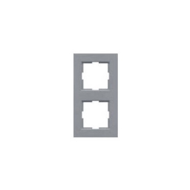 Rama 1-Krotna, Viko, argintie, set accesorii prize si intrerupatoare