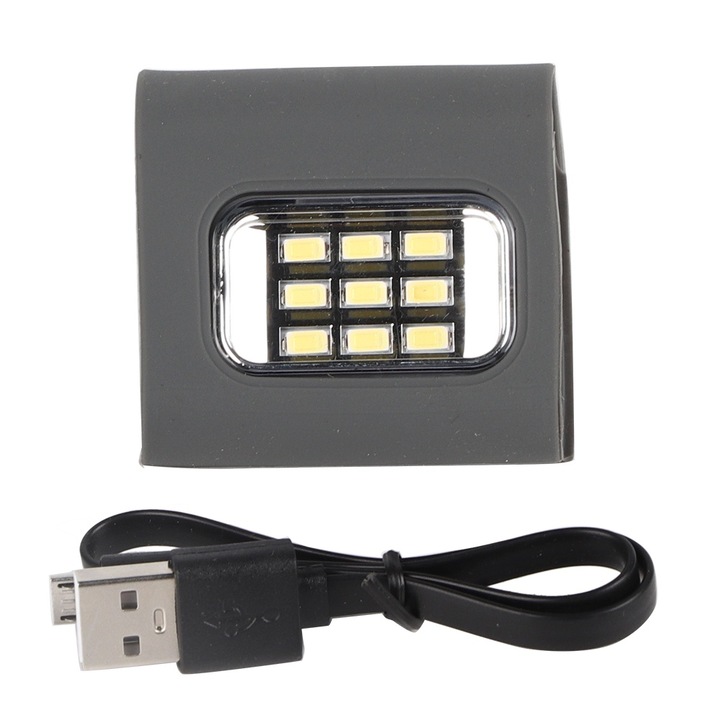 Jormftte hordozható LED lámpa, mágneses kialakítás, méretek 5.2x4.5x2.3cm, USB töltés