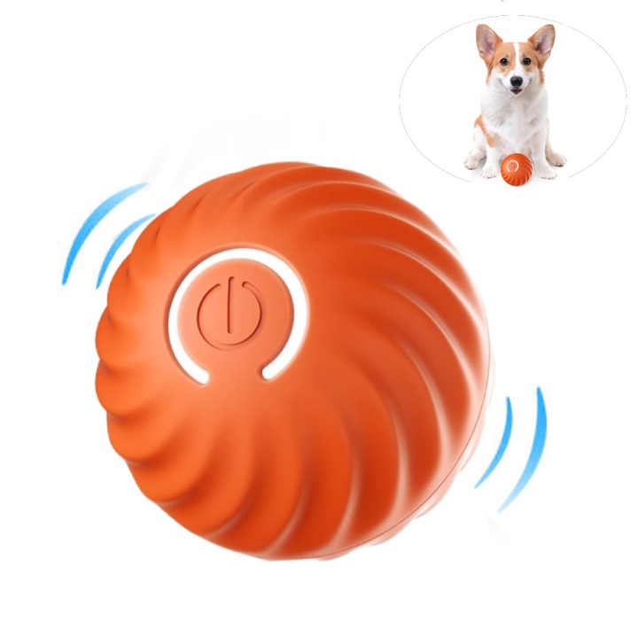 Interaktív labda kutyáknak, Gravity Bounce Ball, ABS, narancs