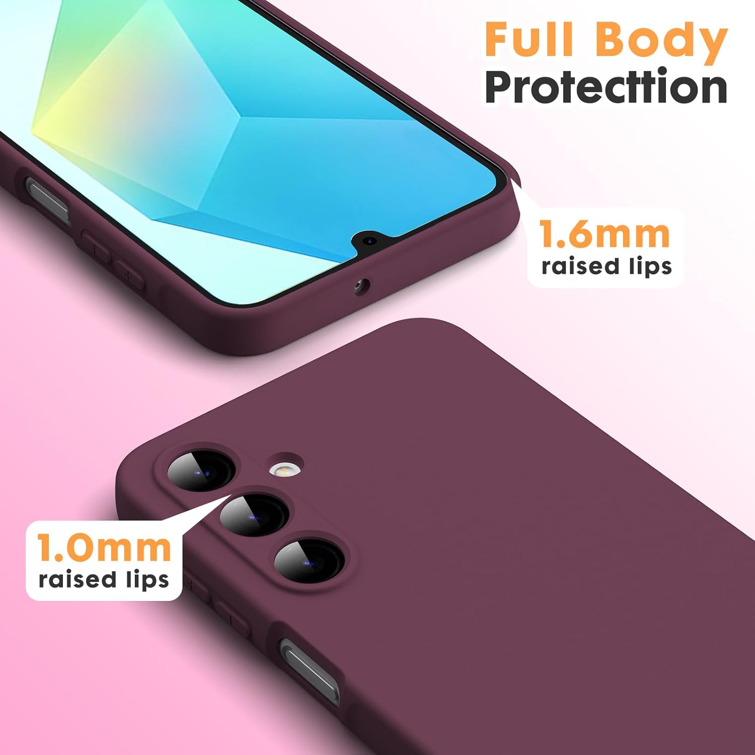 Husa Soft Touch, slim, ALC Mobile, anti soc, compatibila cu Samsung Galaxy A16, Visiniu Tpu