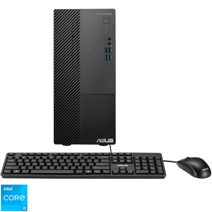 Настолен компютър Asus ExpertCenter D5 Mini Tower D500ME, Intel® Core™ i3-13100, 16GB DDR4, 512GB SSD, Intel® UHD Graphics 730, No OS, Black