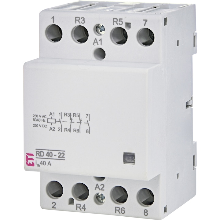 Contactor modular, 40A, 2 contacte NO / 2 contacte NC, tensiune bobina 230V AC/DC, 002464022, ETI