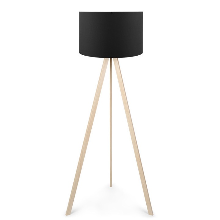Lampadar Model PWL-1060, Negru/Natural