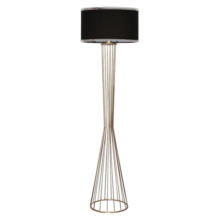Lampadar Model PWL-1062, Negru/Auriu/Argintiu