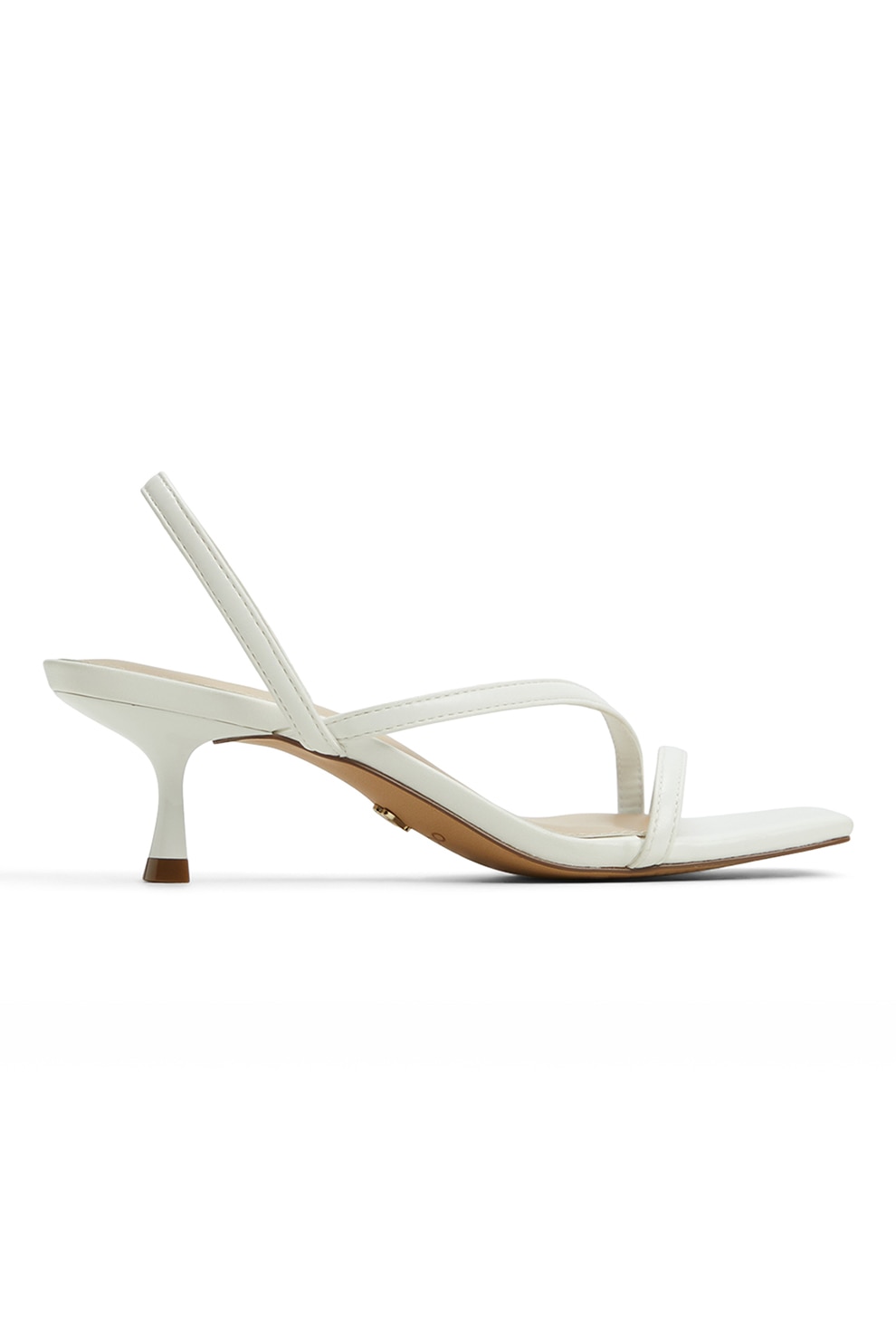 Aldo, Sandale cu toc kitten Ferra, Alb, 6.5