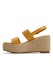 Aldo, Sandale-espadrile wedge Keoni, Galben inchis