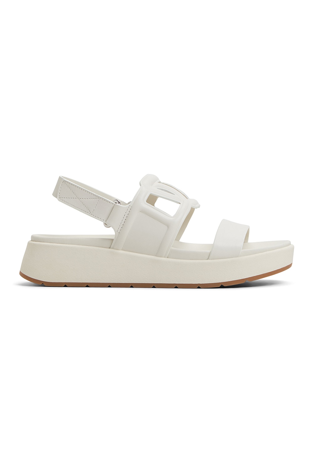 Aldo, Sandale flatform de piele Onuvia, Alb murdar, 8.5