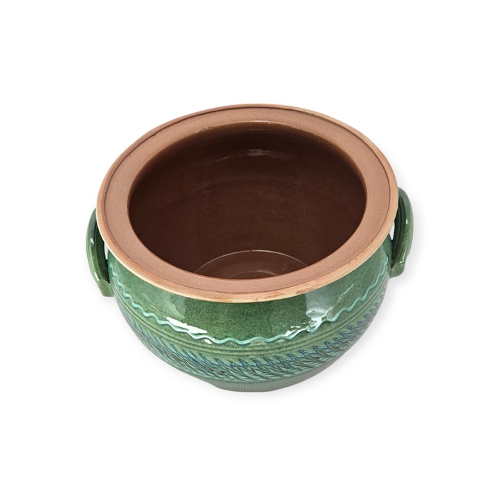 Sütőedény - 6 literes tüskés zöld saramala edény kenyérpirítóval