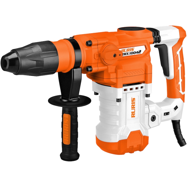 Ciocan rotopercutor SDS Max RURIS RMX10042, 1600 W, 230-240 V, 3800 BTM, 10 J, 42 mm diametru maxim gaurire, sistem anti vibratii