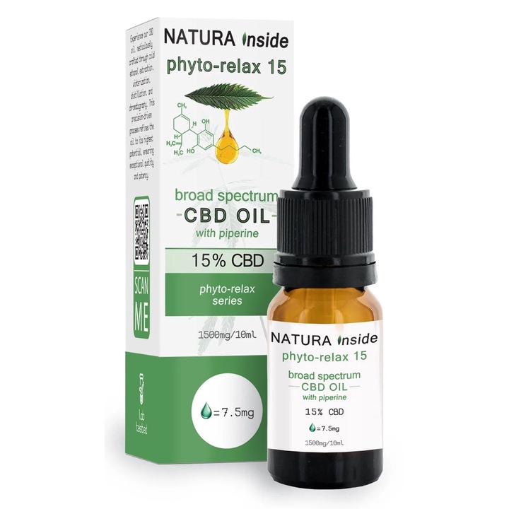 Ulei CBD 15% cu Piperina Seria Phyto-Relax, 10ml