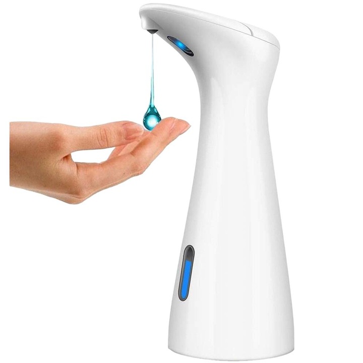 Automata folyékony szappan adagoló, érintésmentes érzékelő, vízálló kivitel, fehér