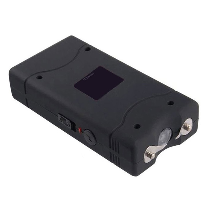 Dispozitiv Autoaparare GREATON Cu Electrosocuri Si Lanterna Incorporata, Portabil, Pentru Buzunar, 5000K Volti, Reincarcabil, Negru