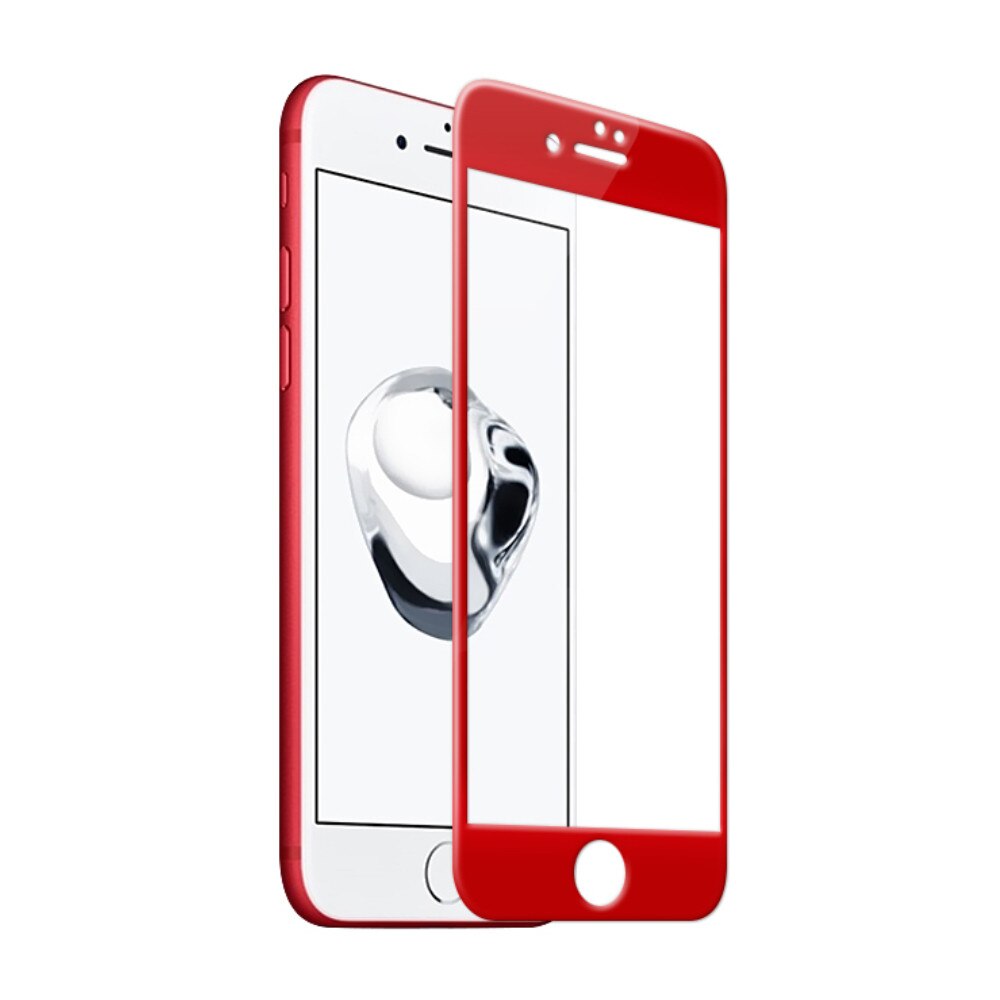 Folie din sticla 3D full size EuroCELL pentru iPhone 7 plus/8 Plus , rosu