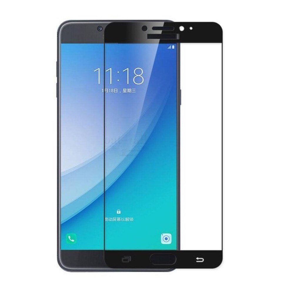 Folie din sticla temperata full size OkMore pentru Galaxy C7 pro, negru