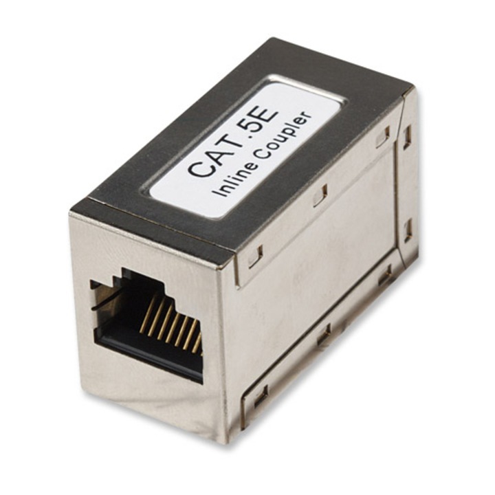 Удължител за UTP Intellinet, Модуларен In-Line Coupler, Cat5e, 8P8C-Female/8P8C-Female, Shielded, Silver, Polybag